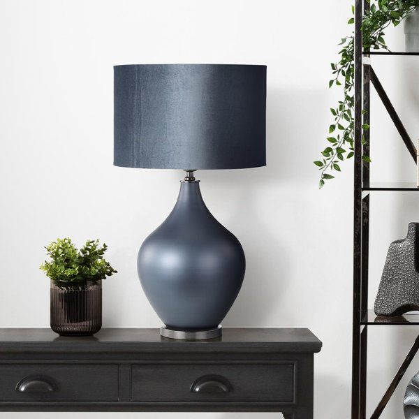 Canora Grey Alcimon Living Room Table Lamp with Glass Base, Buffet ...